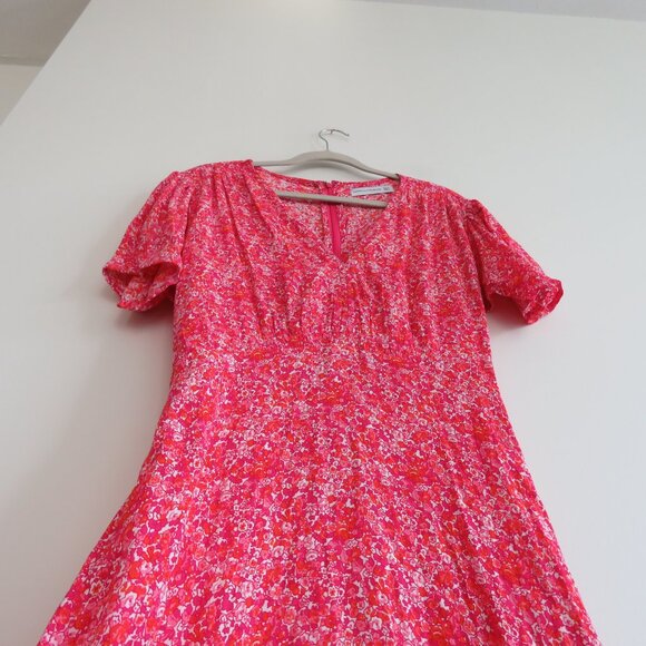 FAITHFULL THE BRAND Raphaela Midi Dress in Almona Floral Print Pink - Size US 8 - Picture 7 of 13
